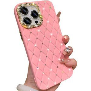 Pink iPhone 15 Pro Max Glitter Bling Case Cover Luxury Rhinestones Diamond